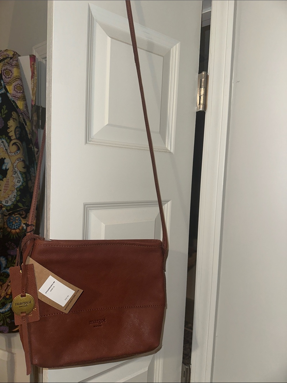 Margot New York Brown Leather Crossbody Bag
